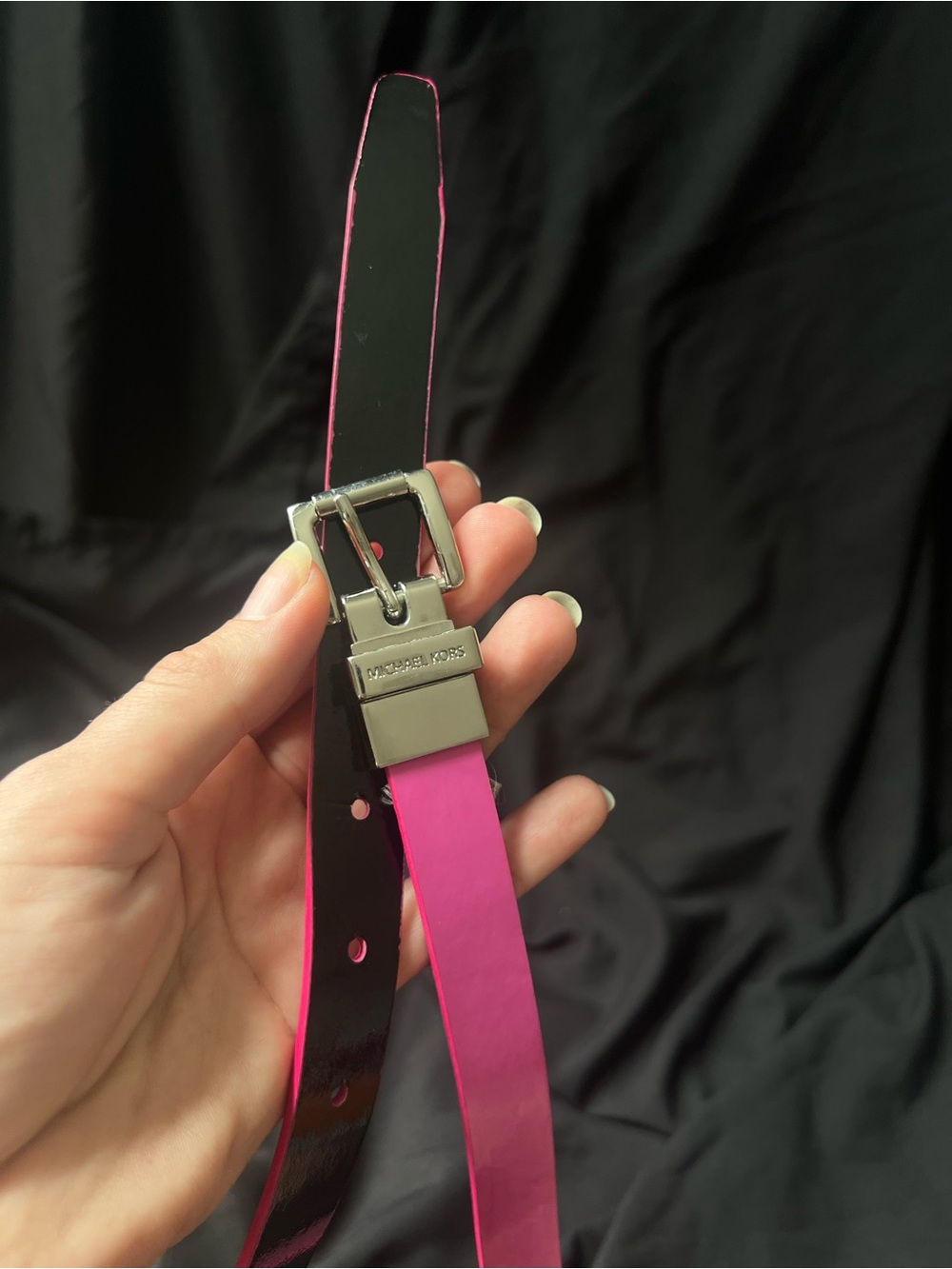 Michael Kors Hot Pink Patent Leather Belt - Picture 4 of 6